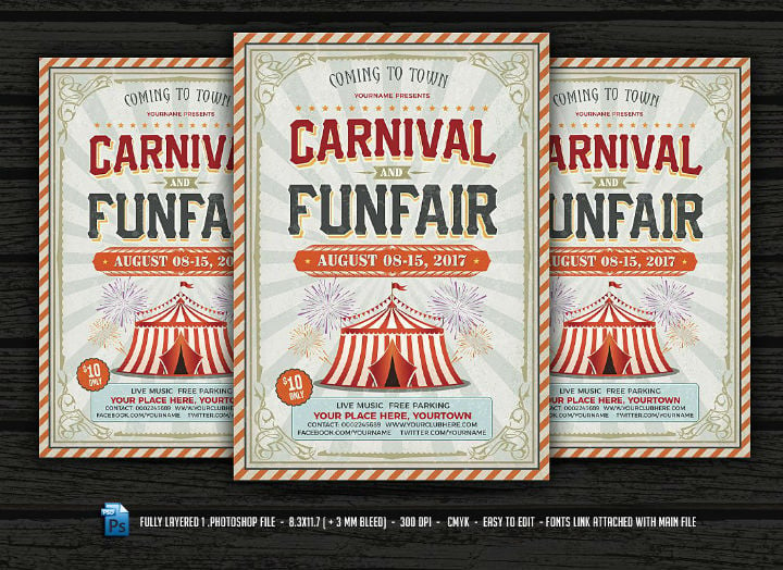 rustic-carnival-party-invitation-flyer-template
