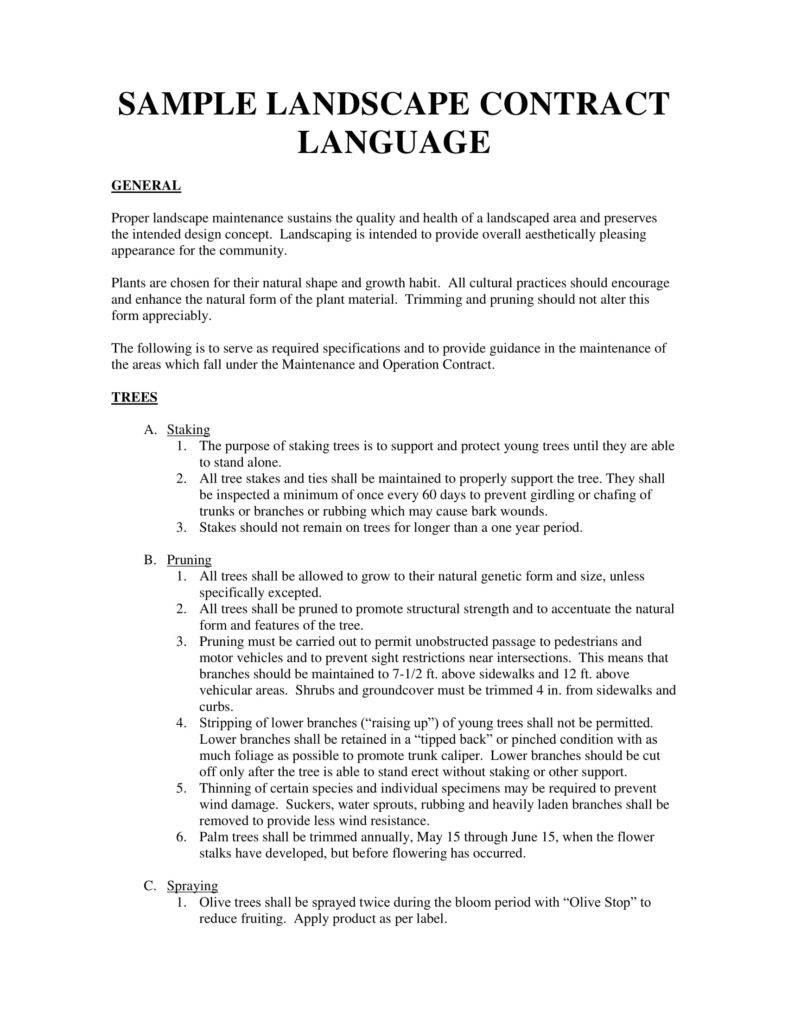 7 Landscaping Services Contract Templates Word PDF Apple Pages Google Docs