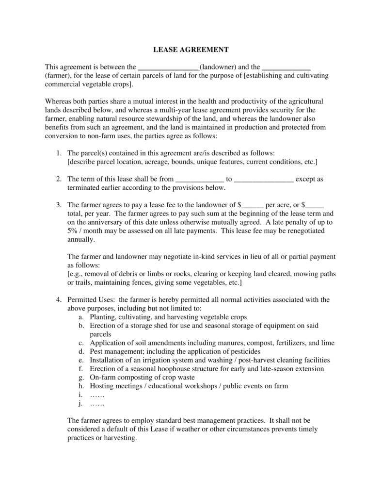 22+ Farm Lease Agreement Templates - PDF, Word  Free & Premium Inside share farming agreement template