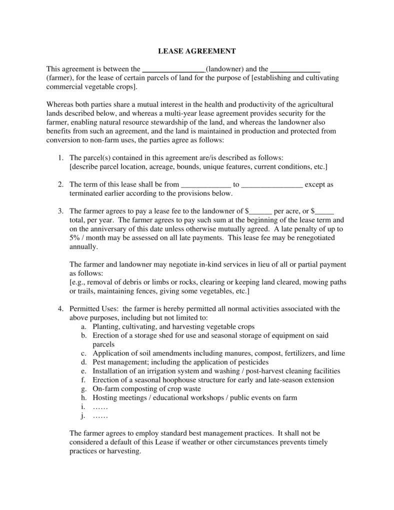 8 farm lease agreement templates pdf word free premium templates