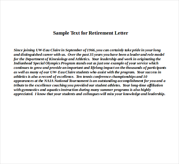 14 Simple Retirement Letter Templates Pdf Doc Pages Docs Outlook 6665