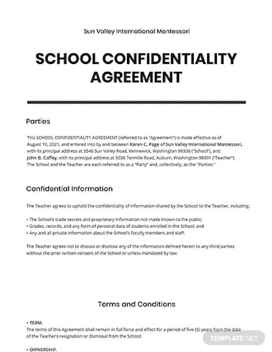 school-confidentiality-agreement-template