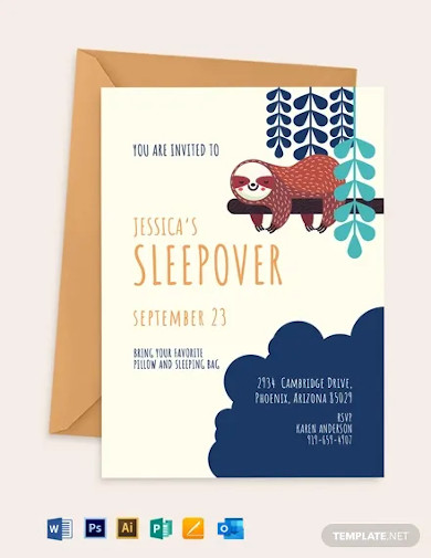 sleepover party invitation template