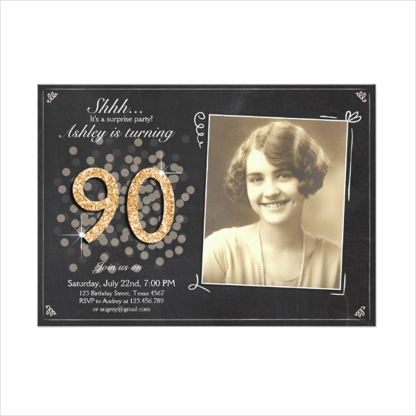 Free 90Th Birthday Invitations Template 6