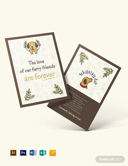 sympathy card for loss of dog template