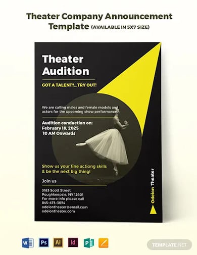 theater company announcement template