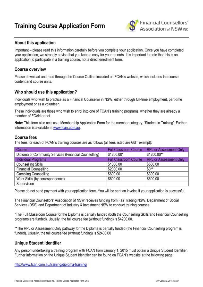 7+ Training Application Form Templates - PDF