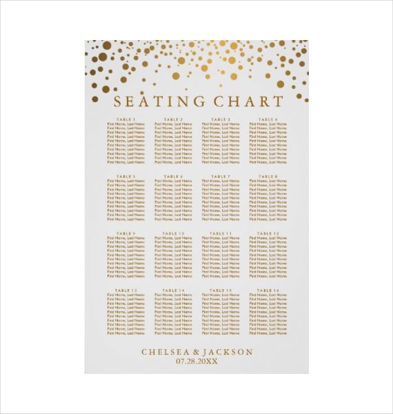 trendy gold dots seating chart