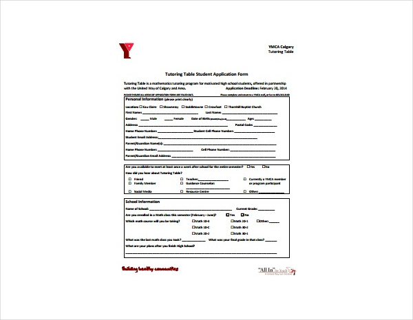 5+ Tutor Application Form Templates - PDF