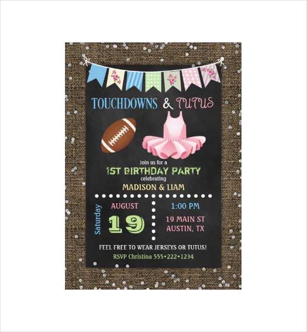 twins birthday invitation card