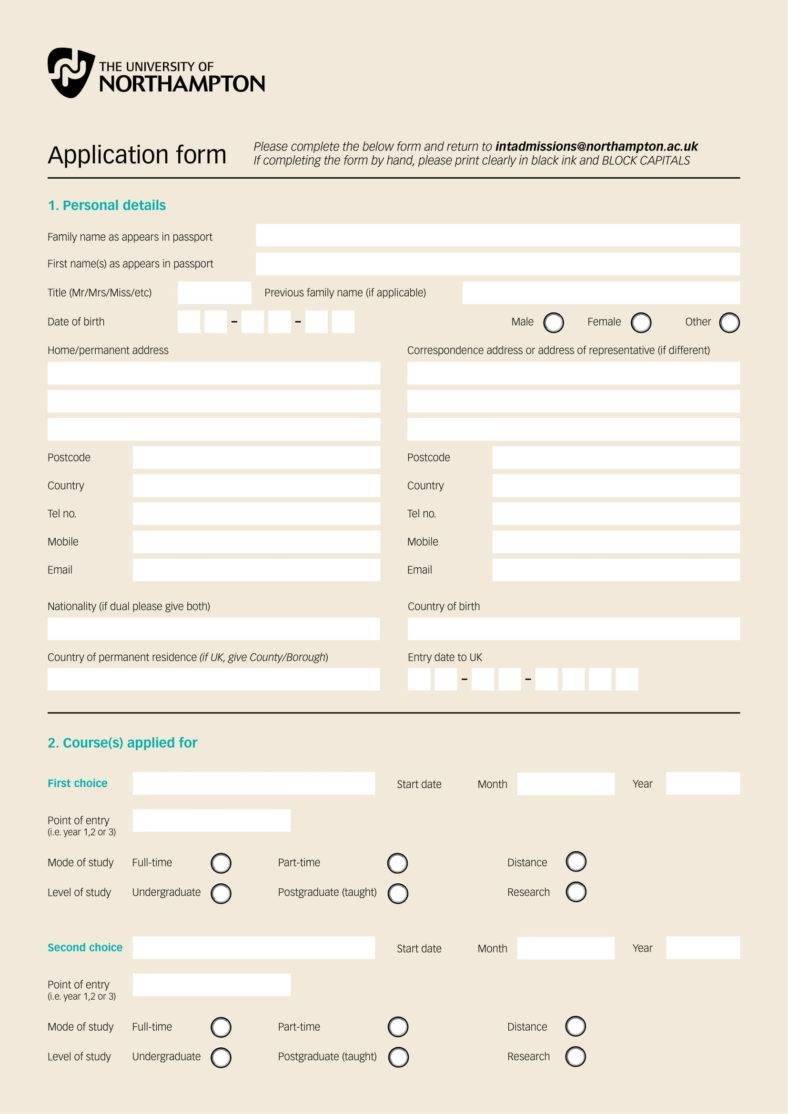 12+ College Application Template DocTemplates