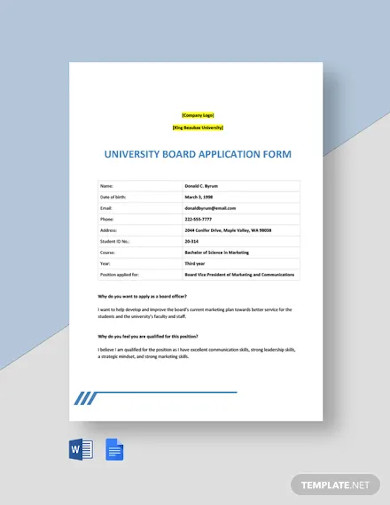 14+ College Application Form Templates - PDF, DOC, Docs