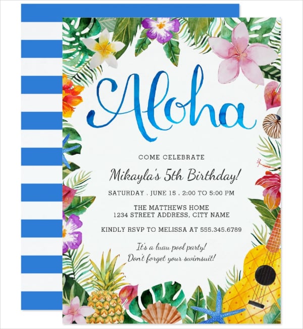 watercolor tropical invitation template