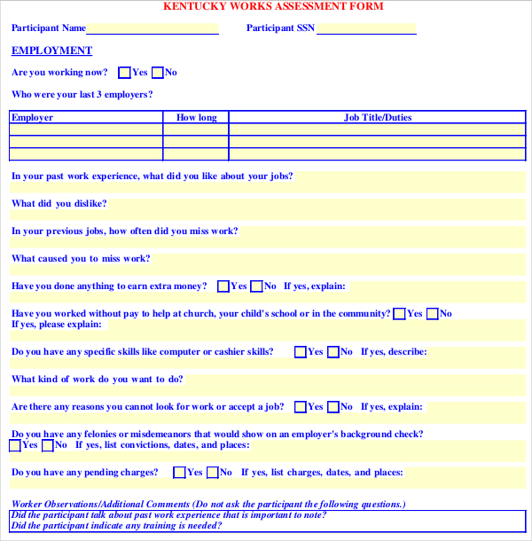 4+ Workplace Assessment Templates PDF, DOC, Pages, Docs