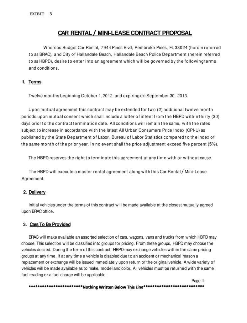 7 Personal Car Rental Agreement Templates PDF Word