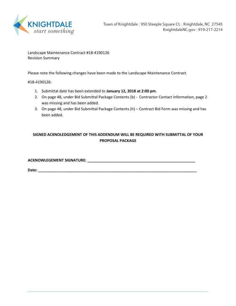 Landscaping Services Contract Templates, Landscape Contracts For Bid