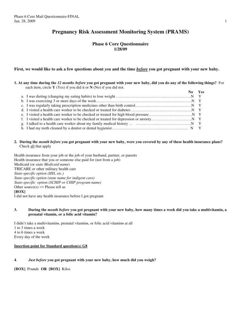 7+ Pregnancy Risk Assessment Templates
