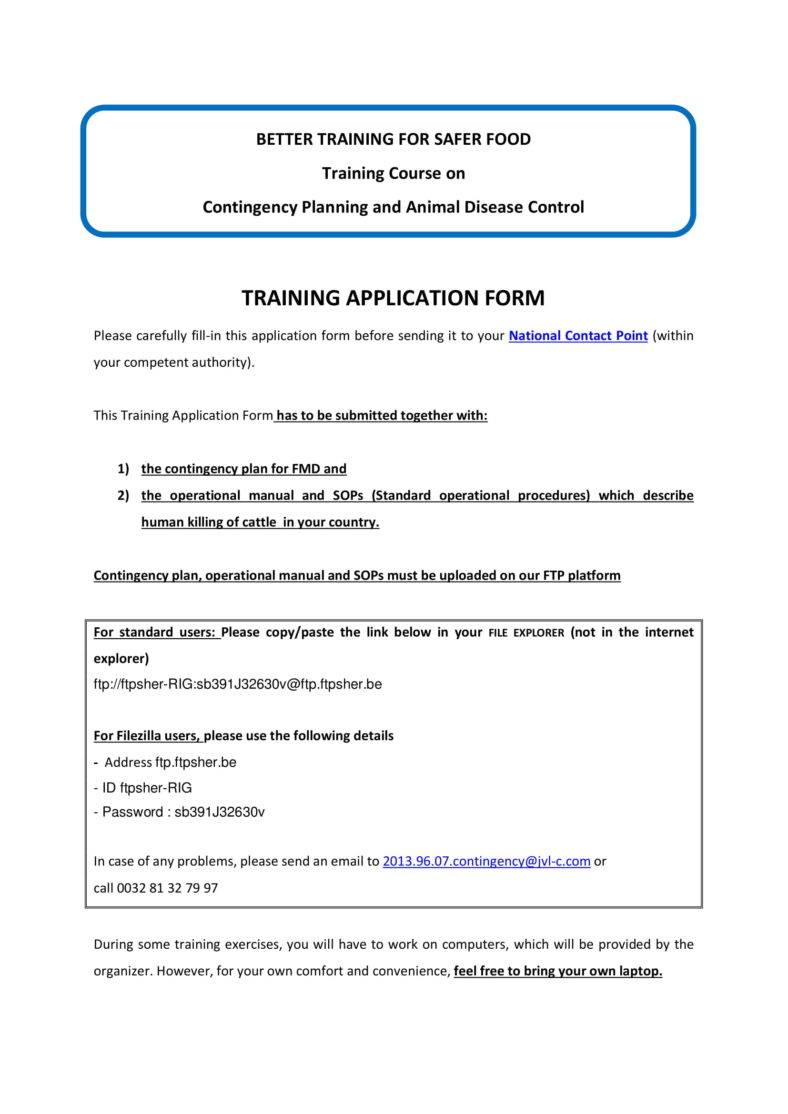 7+ Training Application Form Templates - PDF
