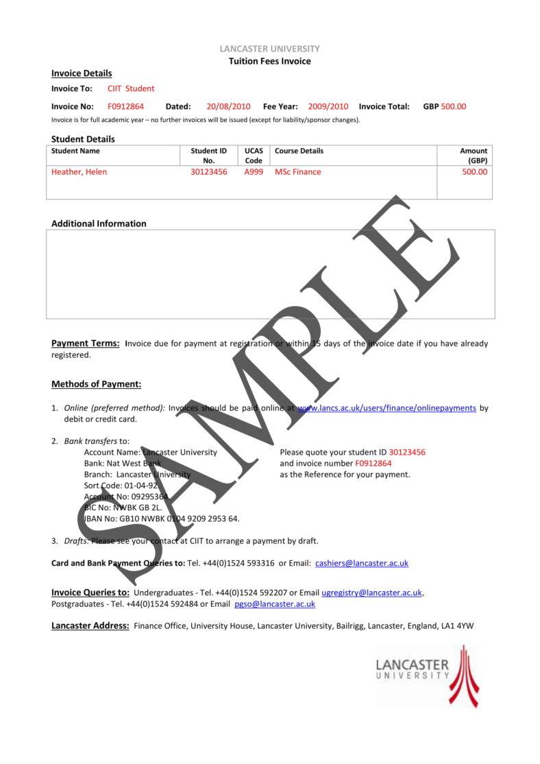 School Tuition Payment Receipt Template