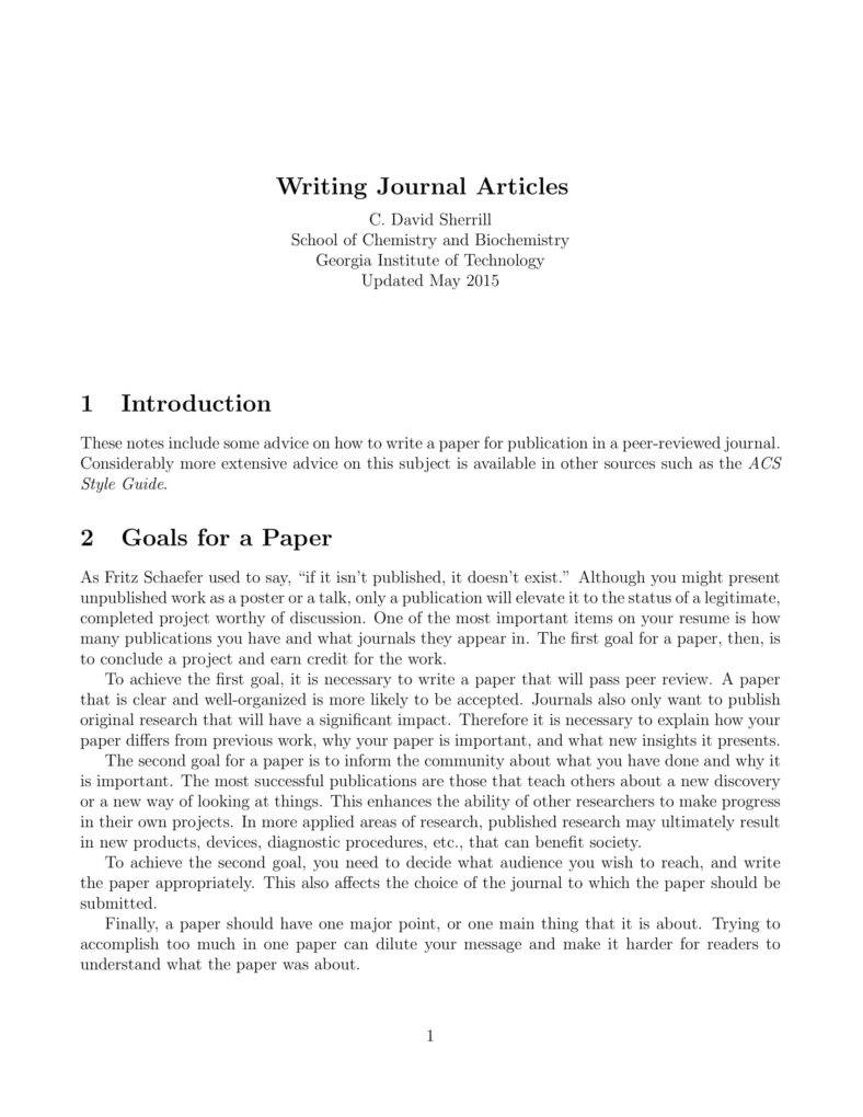 Journal Writing Format