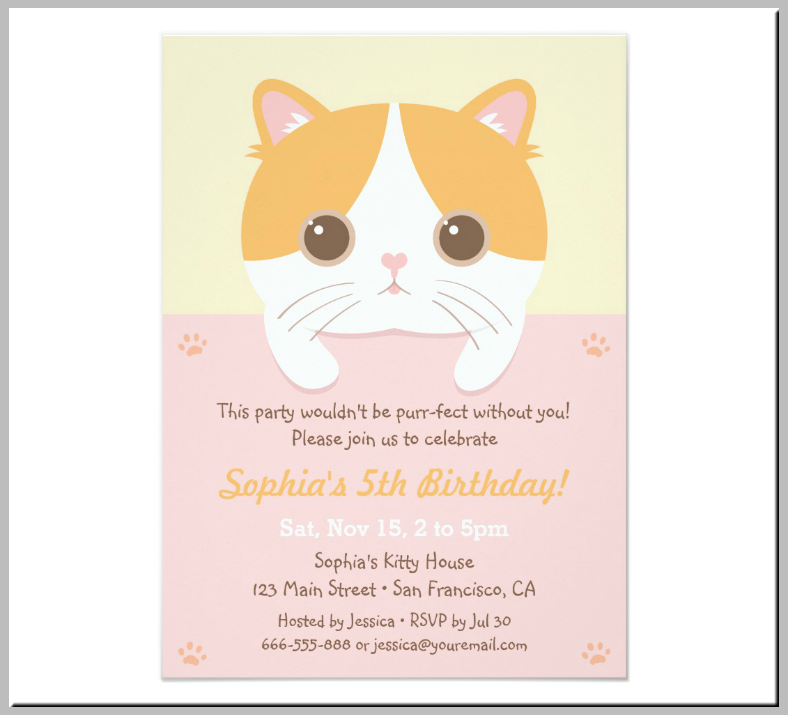 14+ Kitty Themed Invitation Card Designs &amp; Templates - PSD, AI