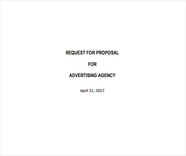advertising agency request for proposal