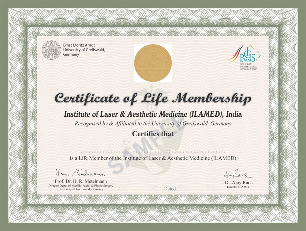 aesthetic medical treatment membership certificate template