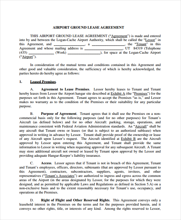 12+ Ground Lease Agreement Templates