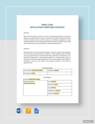 12+ Business Loan Application Form Templates - PDF