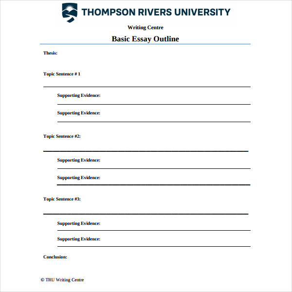 simple essay outline template