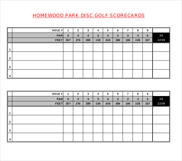 17+ Golf Scorecard Templates PDF, Word, Excel