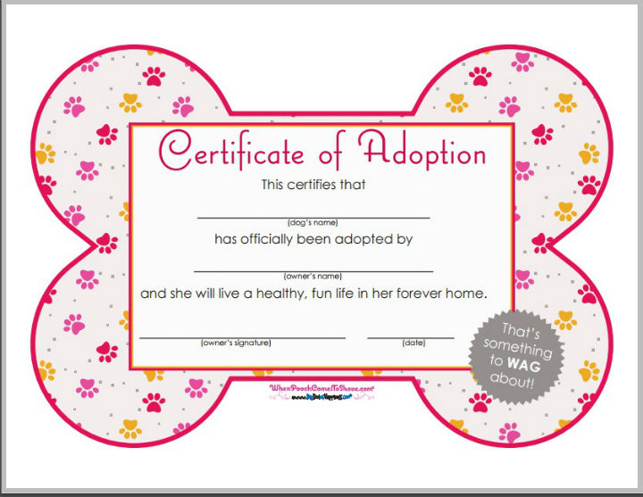  Printable Free Puppy Birth Certificate Template Puppy And Pets