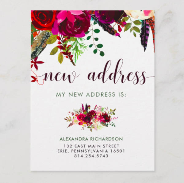 New Address Cards Free Template