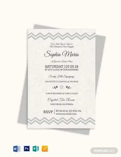 born naming ceremony invitation template