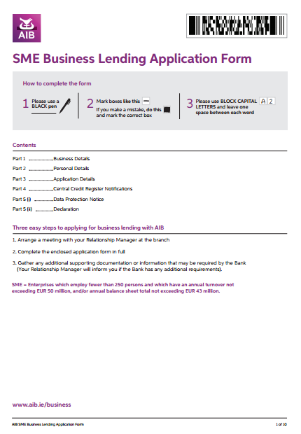 business lending application form