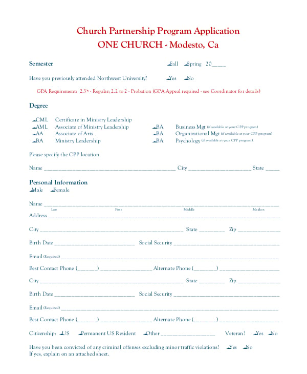 church-partnership-program-application