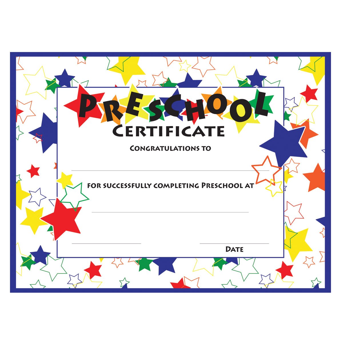 Pre Kindergarten Certificate Template Printable Free Printable Templates