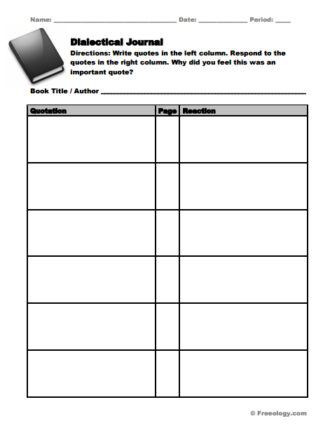 dialectical journal template