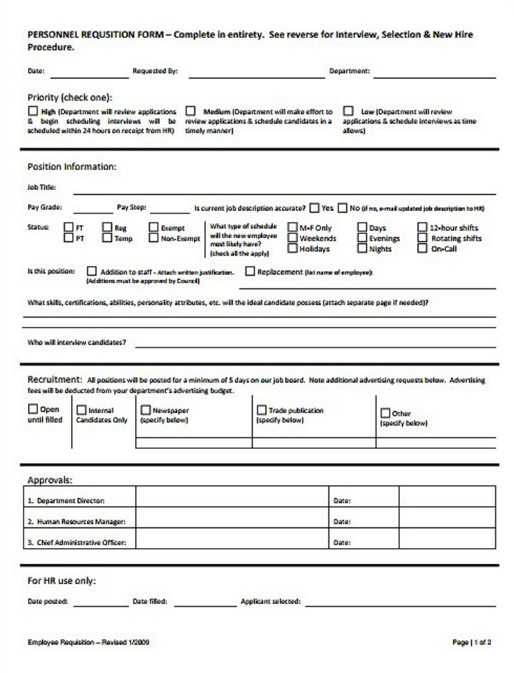 11+ FREE Personnel Requisition Form Templates - PDF, Word | Free ...