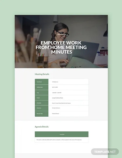 employee work from home meeting minutes template