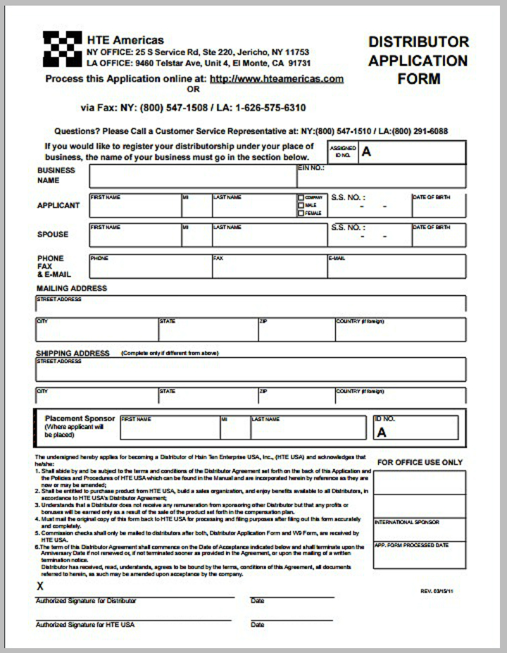 9+ Distributor Application Form Templates PDF