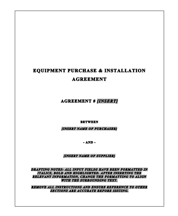 9+ Equipment Purchase Agreement Templates PDF, Word