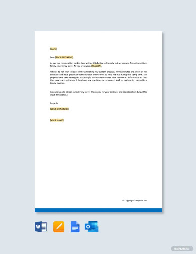 15+ Emergency Leave Letter Templates - PDF