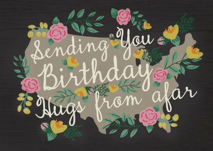 floral girly birthday card template