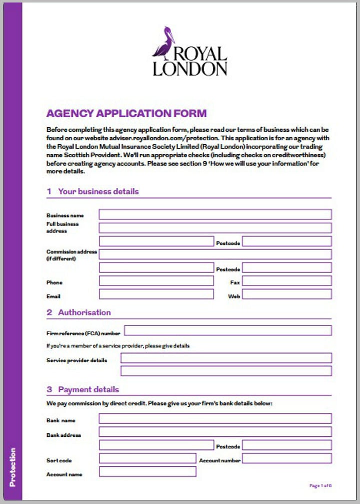 formal agency application form