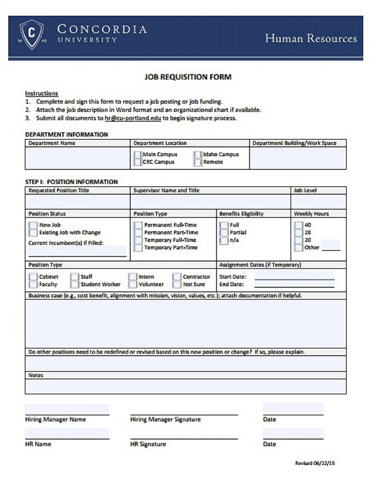 11 FREE Personnel Requisition Form Templates PDF Word