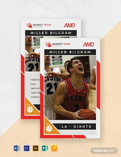 free basketball team trading card template