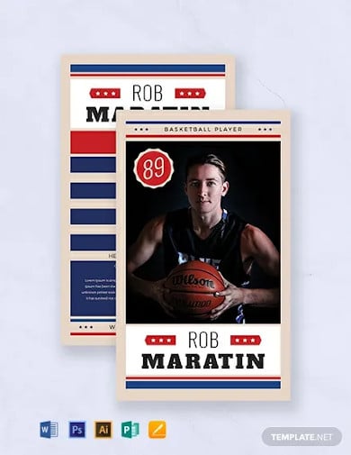 free basketball trading card template