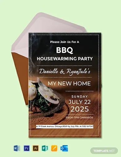free bbq housewarming party invitation template
