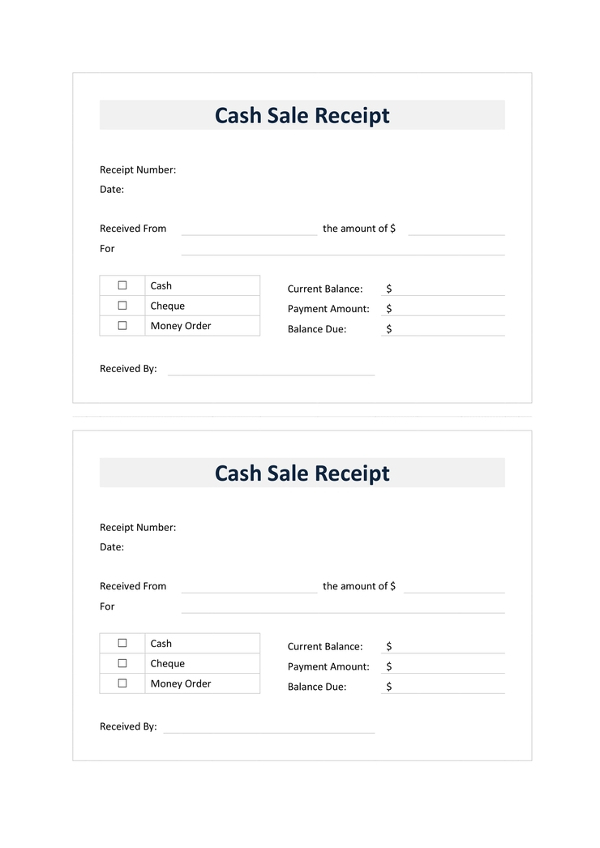 free cash sale receipt template1